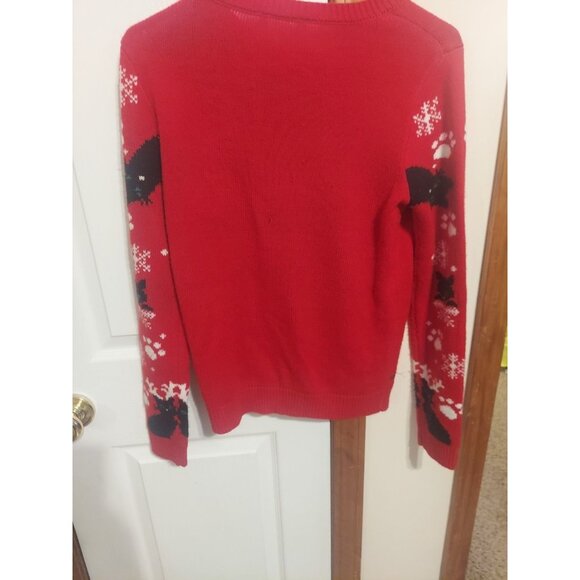No Boundries Ugly Christmas Sweater Eat Drink And Be Meowy Size M 7-9 Cats - Picture 10 of 11
